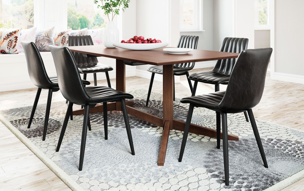 Set of 2 Utica Black Dining Chairs black_color