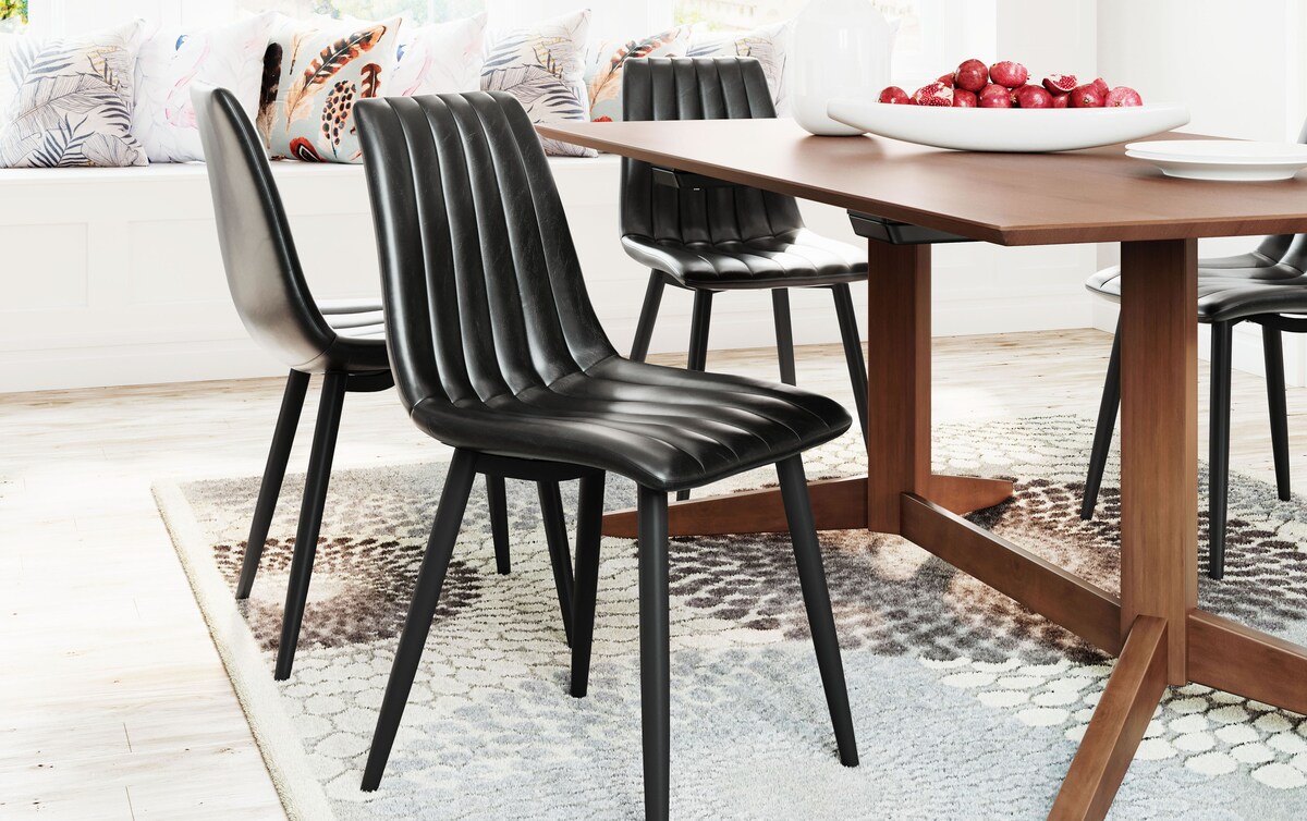 Set of 2 Utica Black Dining Chairs black_color