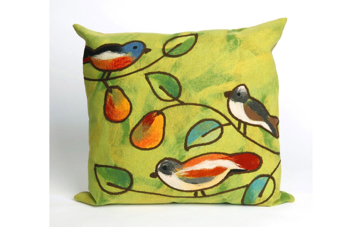 Song Birds 20'' Green Novelty Indoor/Outdoor Pillow Bob's Discount Furniture & Mattress Store
