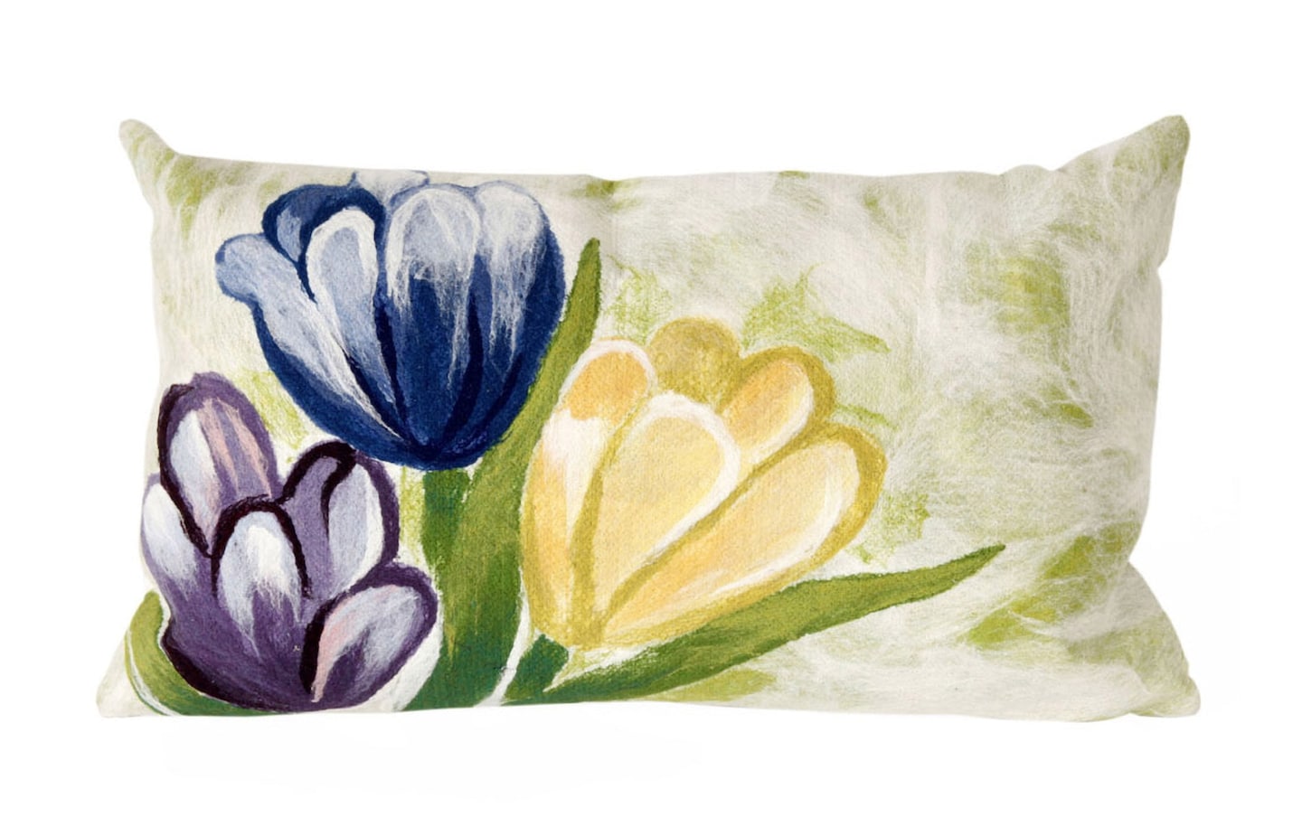 Tulips 12'' x 20'' Blue Multi Floral Indoor/Outdoor Pillow | Bob's ...