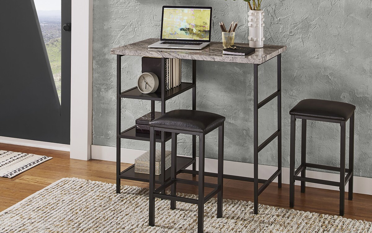 Norwich 3 PIece Black Counter Set black_finish Bob's Discount