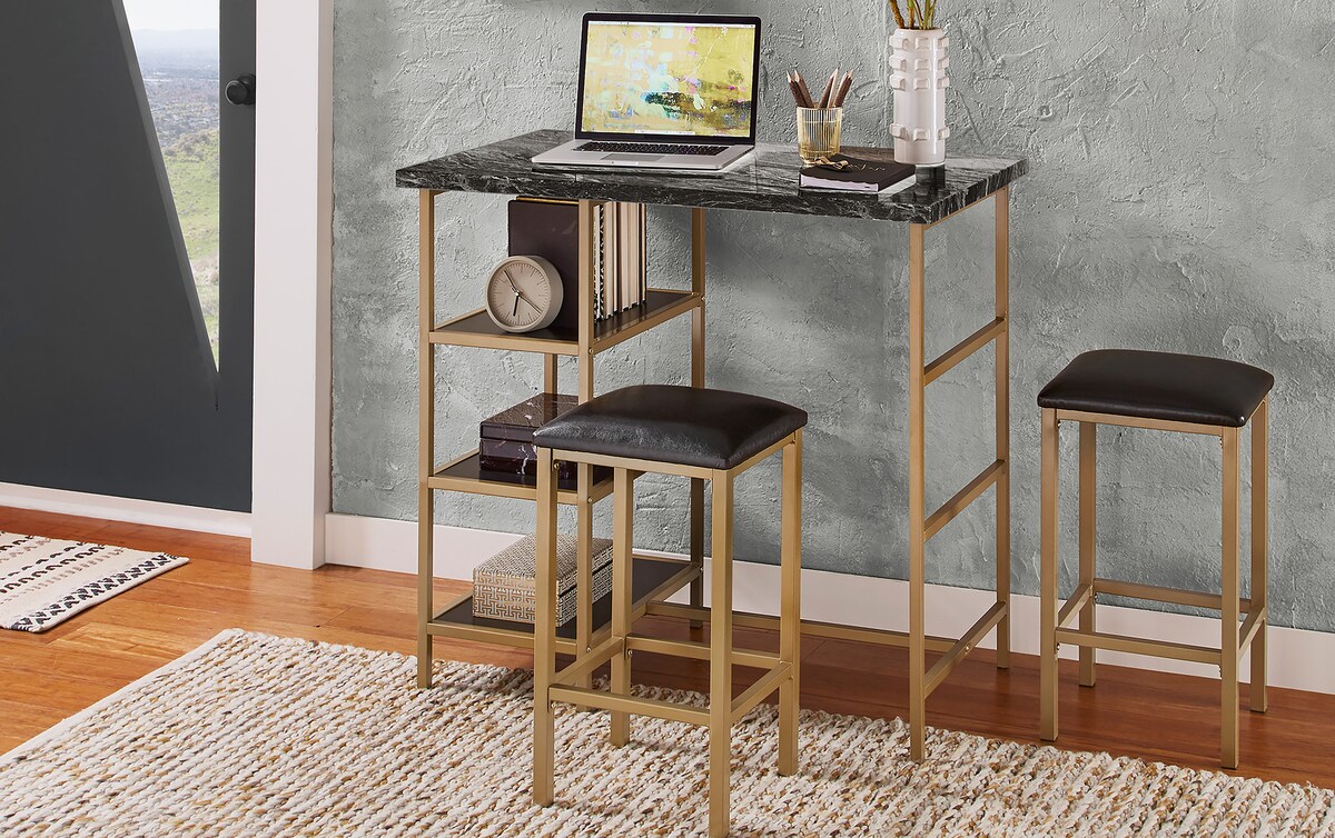 Norwich 3 Piece Gold Counter Set gold_finish Bob's Discount