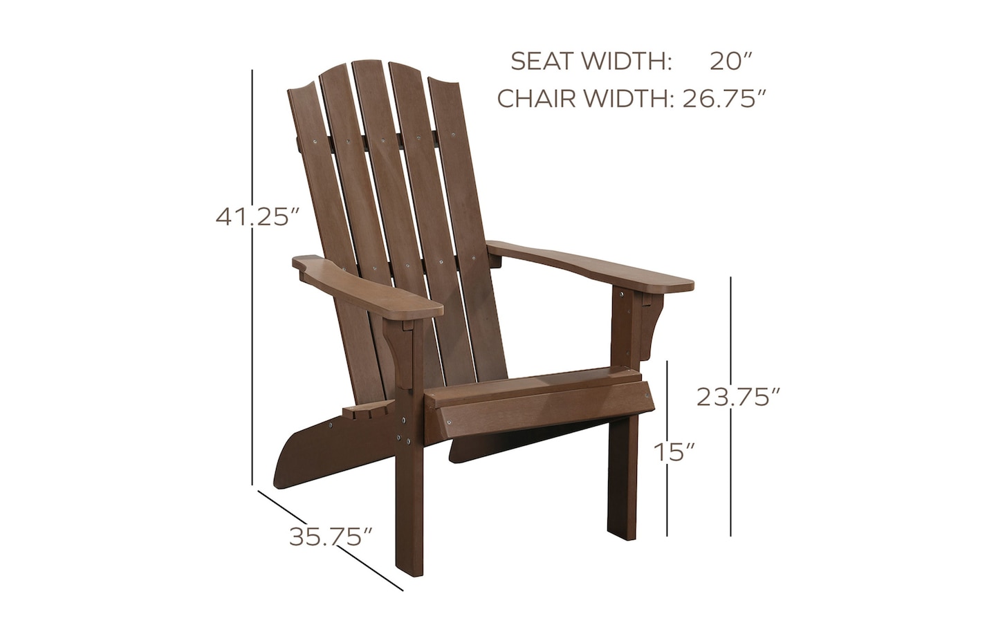 Artie Brown Outdoor Adirondack Chair | brown_finish