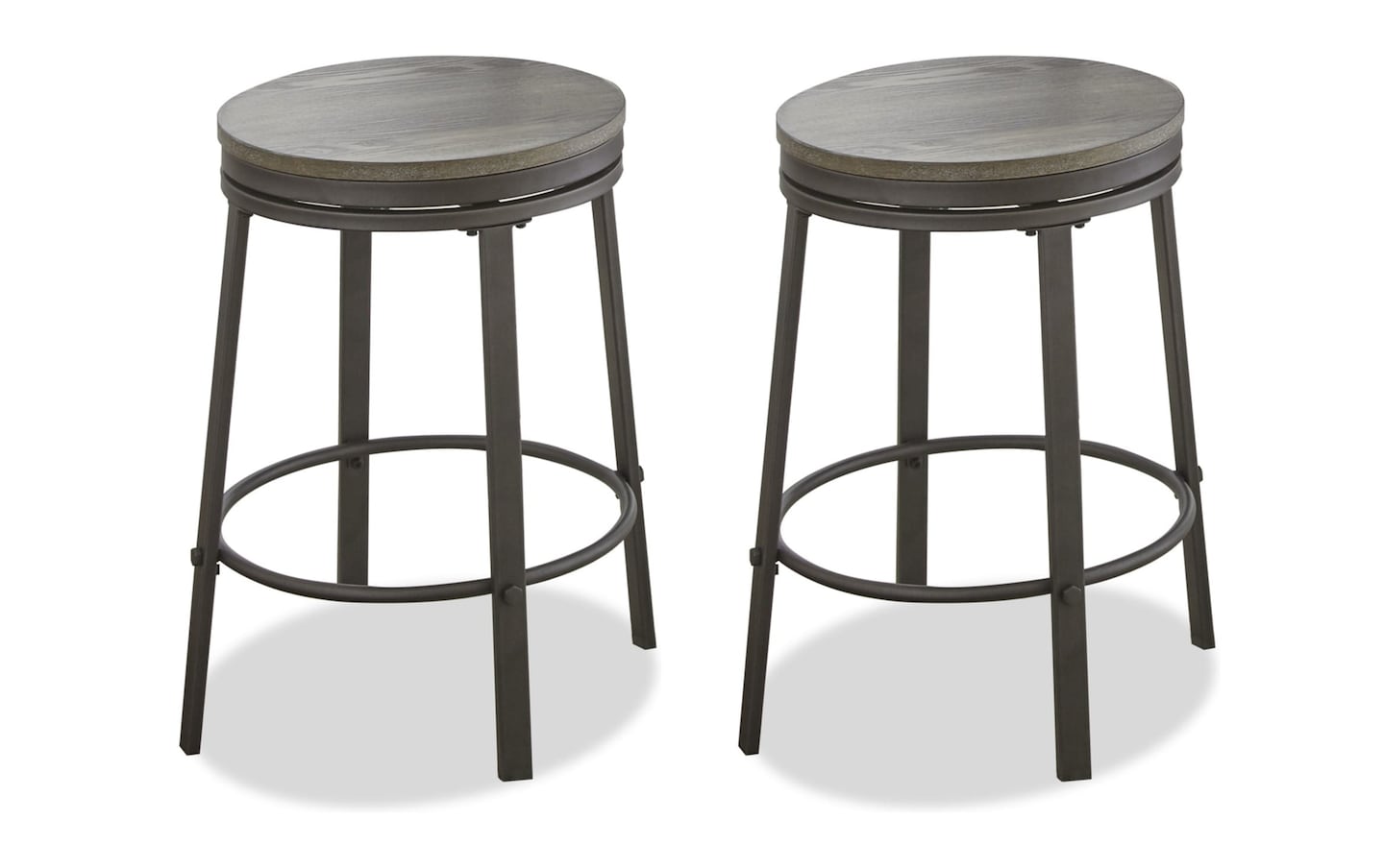 Set of 2 Port Gray Swivel Counter Stools Bob's Discount Furniture