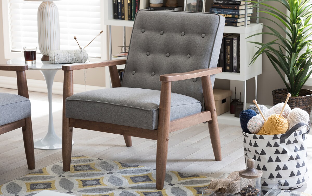 Benoni Grey Accent Chair gray_color Bob's Discount Furniture
