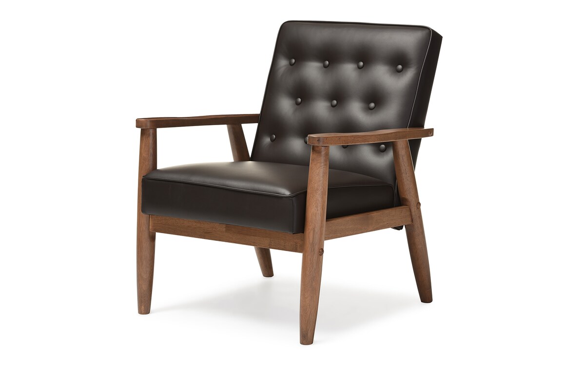 Benoni Brown Faux Leather Accent Chair darkbrown_color Bob's