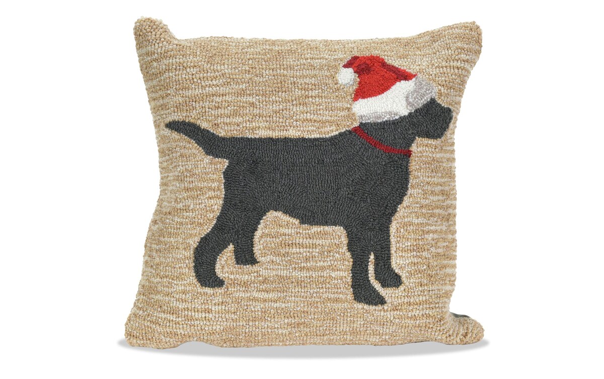 Christmas Dog Neutral 18'' x 18'' Holiday Accent Pillow Bob's