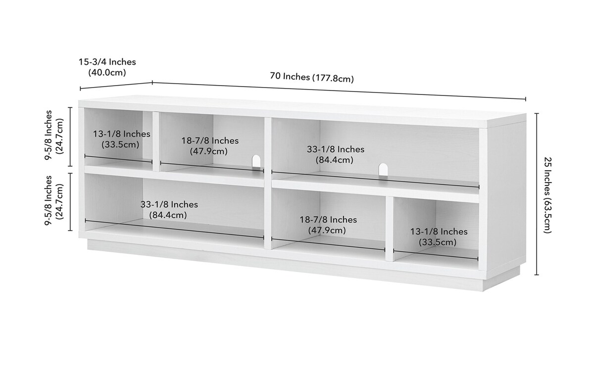 Willow White 70'' TV Stand white_finish Bob's Discount Furniture