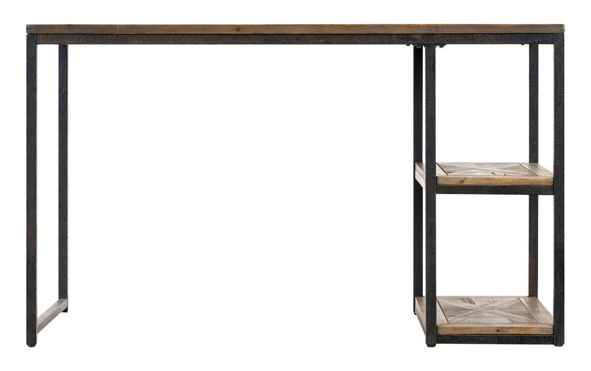 Decker Black & Brown Reclaimed Wood Desk Bob's Discount Furniture