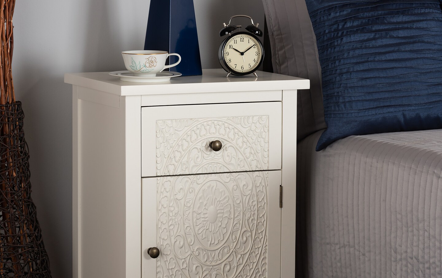 Brushwood White Nightstand with Drawer Bob s Discount Furniture Mattress Store