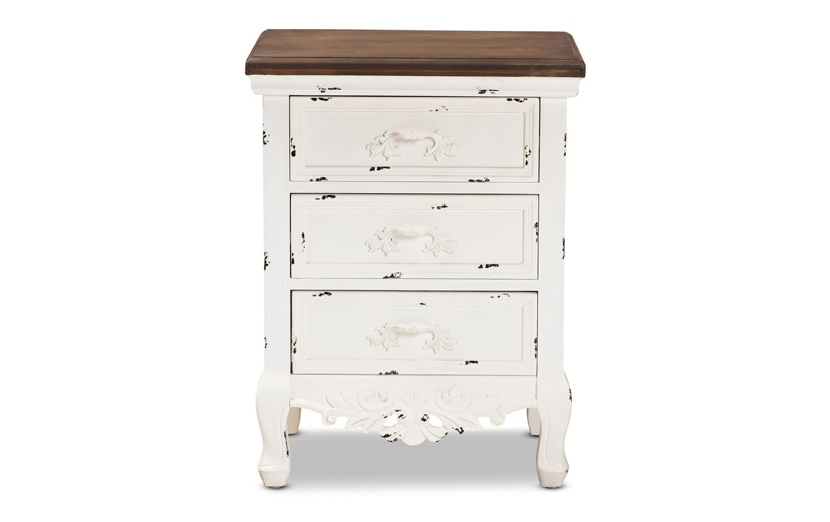 Byron Brown & White 3 Drawer Nightstand Bob's Discount Furniture