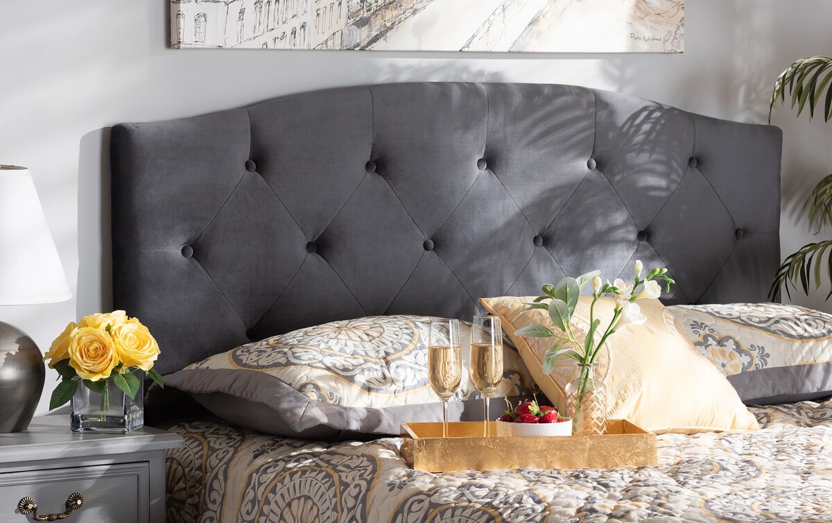 Bodwell Gray Velvet King Headboard gray_color