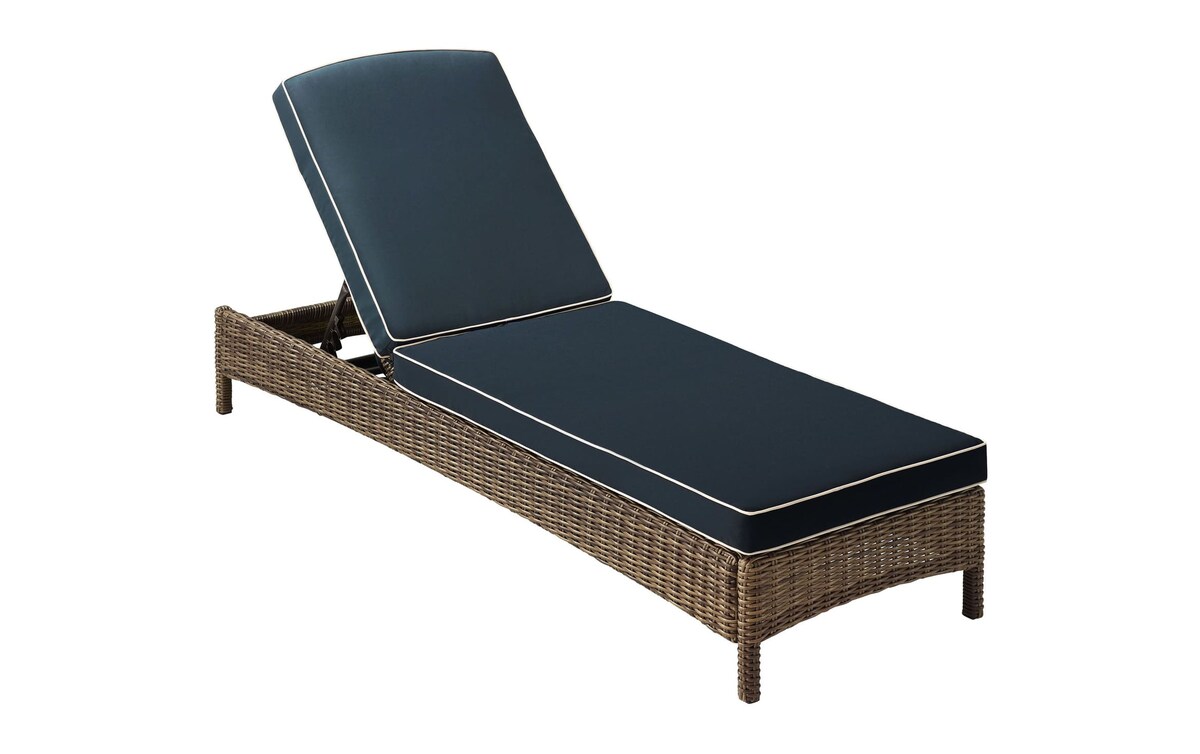 Pocola Navy Wicker Outdoor Chaise Lounge Bob's Discount Furniture