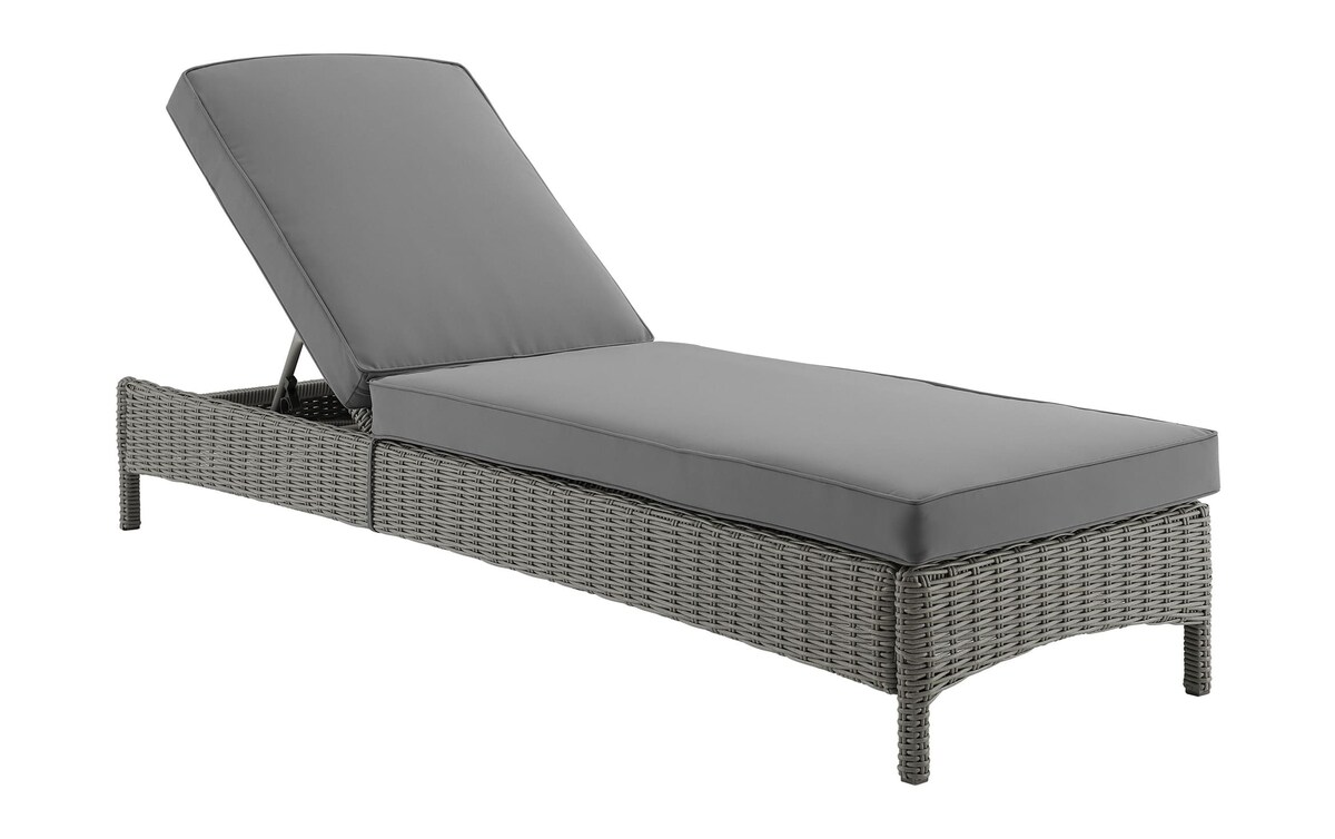 Pocola Gray Wicker Outdoor Chaise Lounge Bob's Discount Furniture
