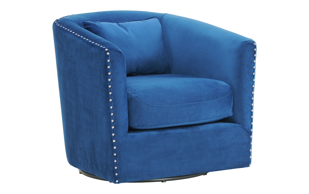 Sierra Blue Swivel Chair blue_color Bob's Discount Furniture