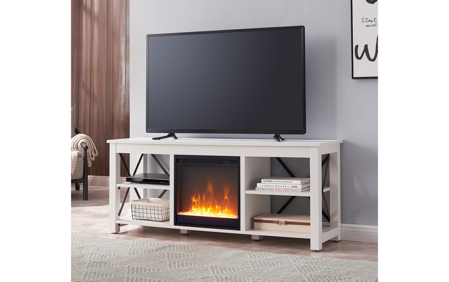 Bob's discount furniture tv stand with fireplace discount