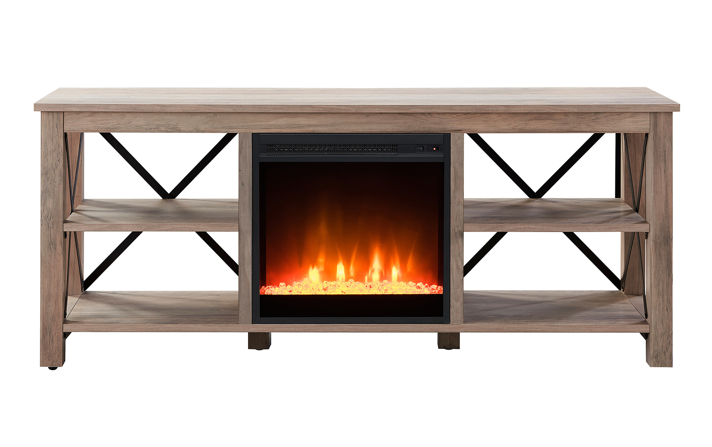 Anastasia Gray 58'' Crystal Fireplace TV Stand | Bob's Discount Furniture u0026  Mattress Store