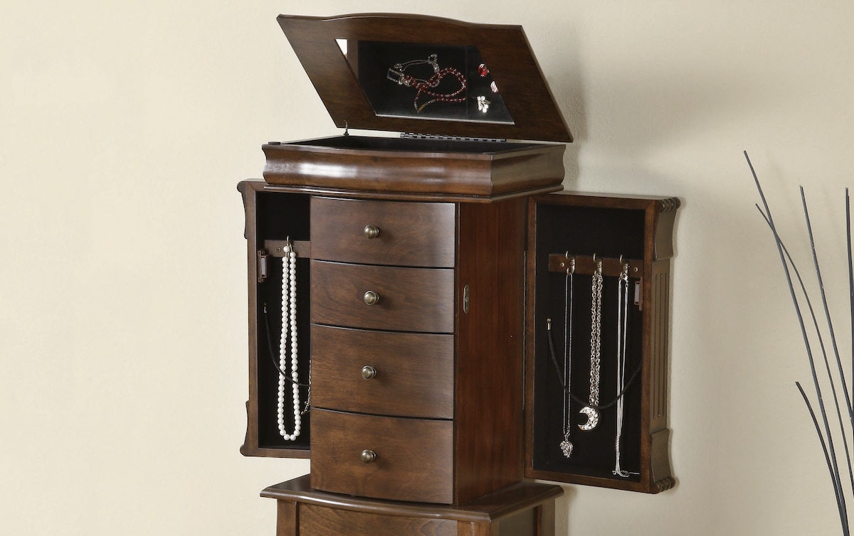 Flachnan Jewelry Armoire brown_finish