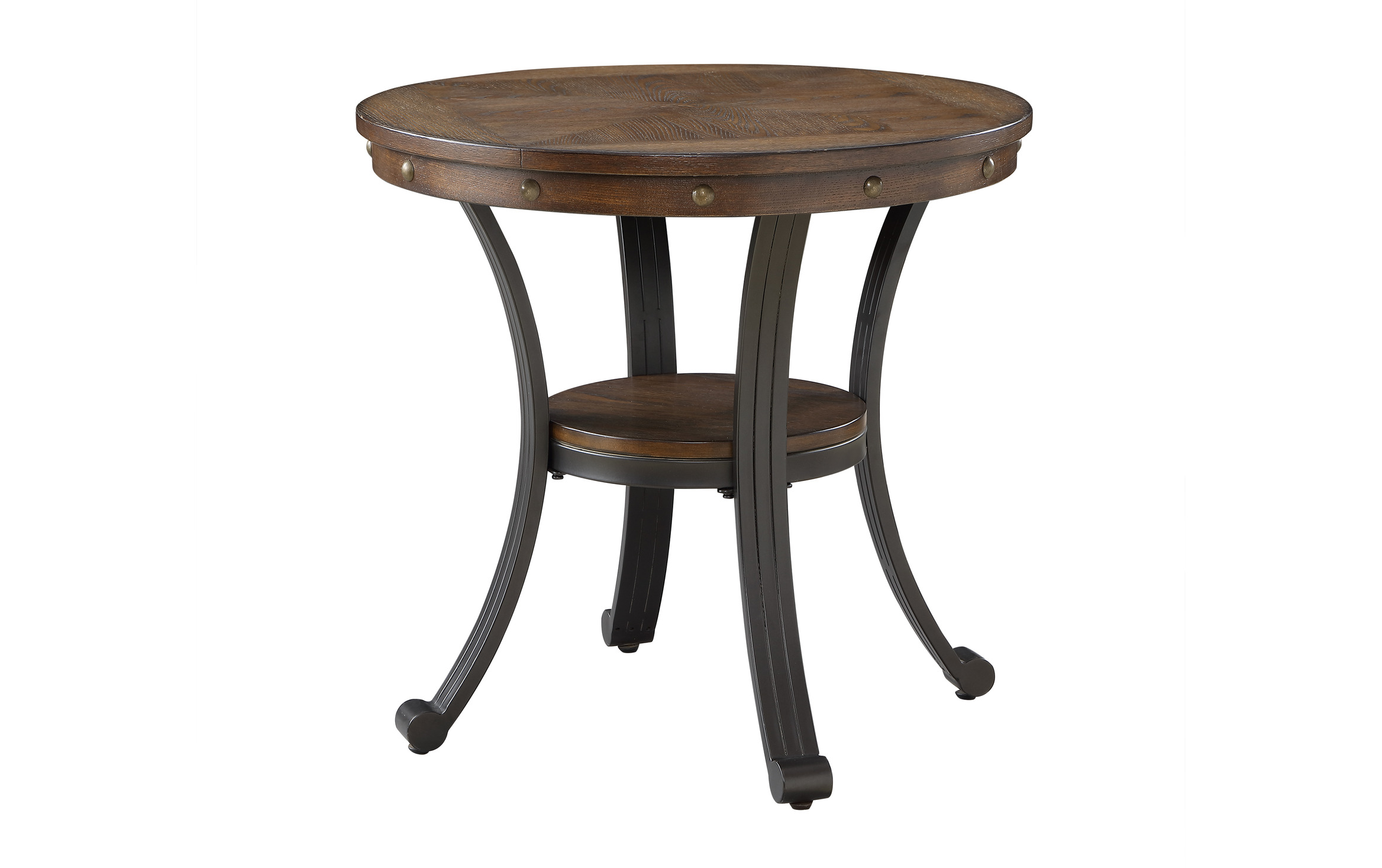 Judy Round End Table | brown_finish