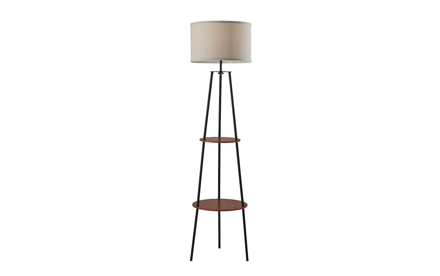 Satya 61.8'' Black & Walnut Floor Lamp | Bob's Discount Furniture ...