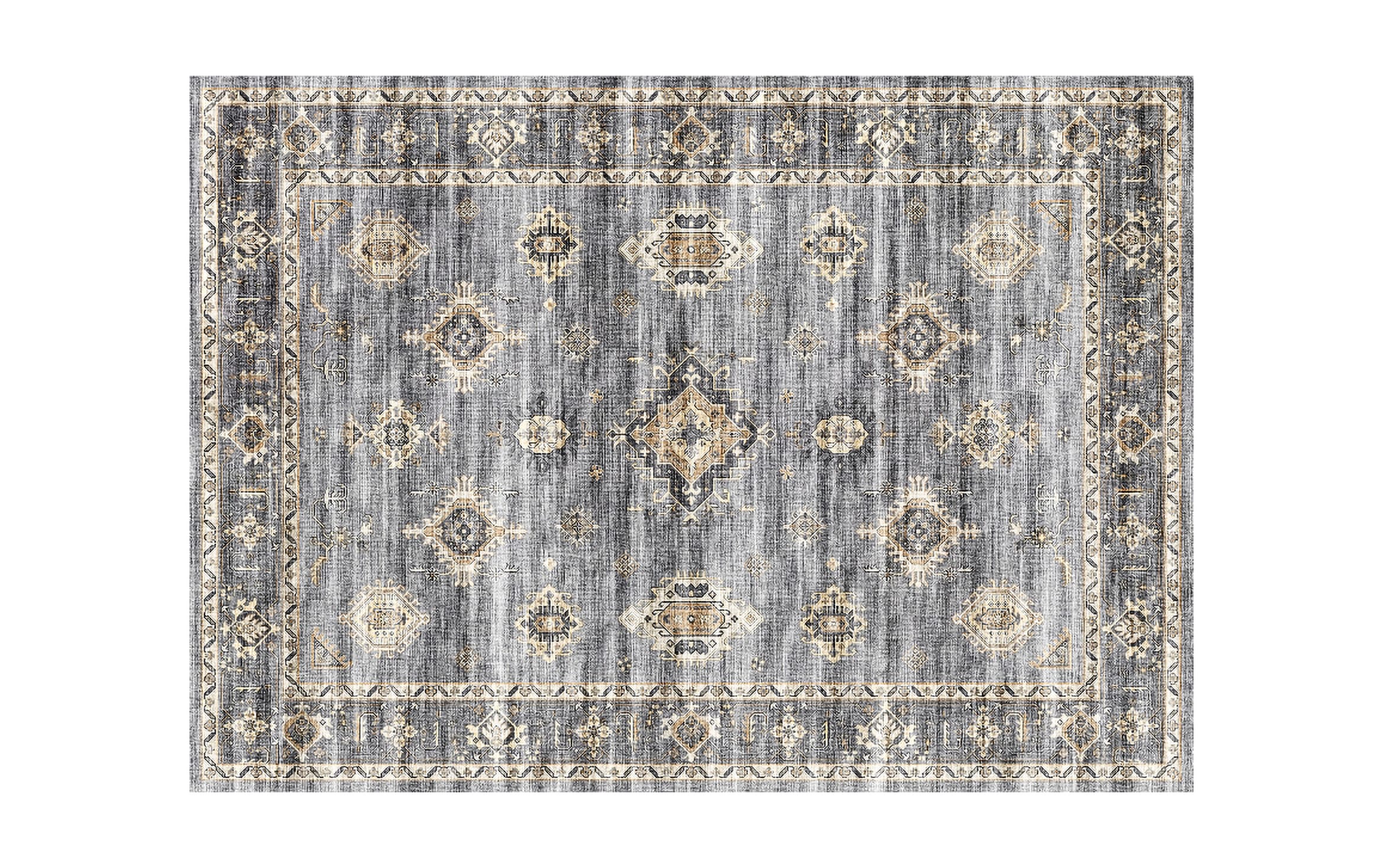 Teller 8' x 10' Gray Oriental Washable Rug Bob's Discount Furniture