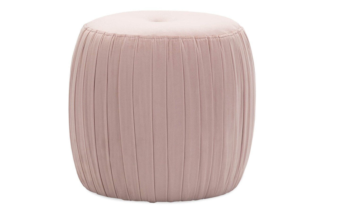 Delaney Blush Velvet Ottoman Bobs Discount Furniture And Mattress Store