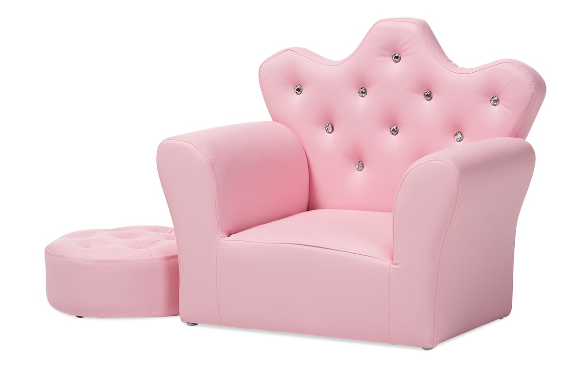 Rosada 2 Piece Kids Chair and Footrest Set pink_color Bob's