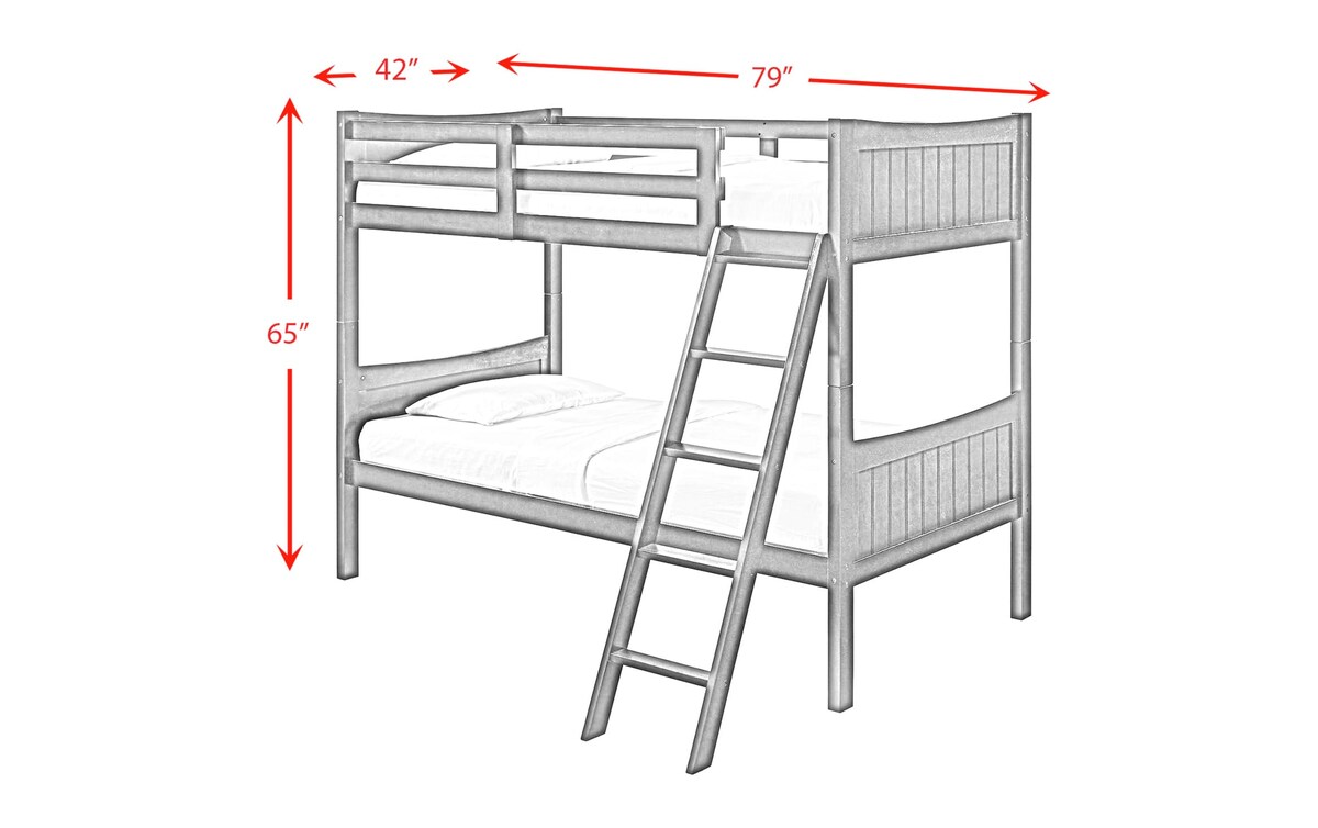 Dakota Twin Gray Bunk Bed gray_finish Bob's Discount Furniture
