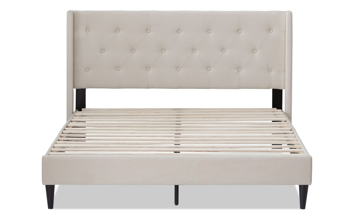 Ada II Twin Beige Upholstered Bed Bob's Discount Furniture & Mattress