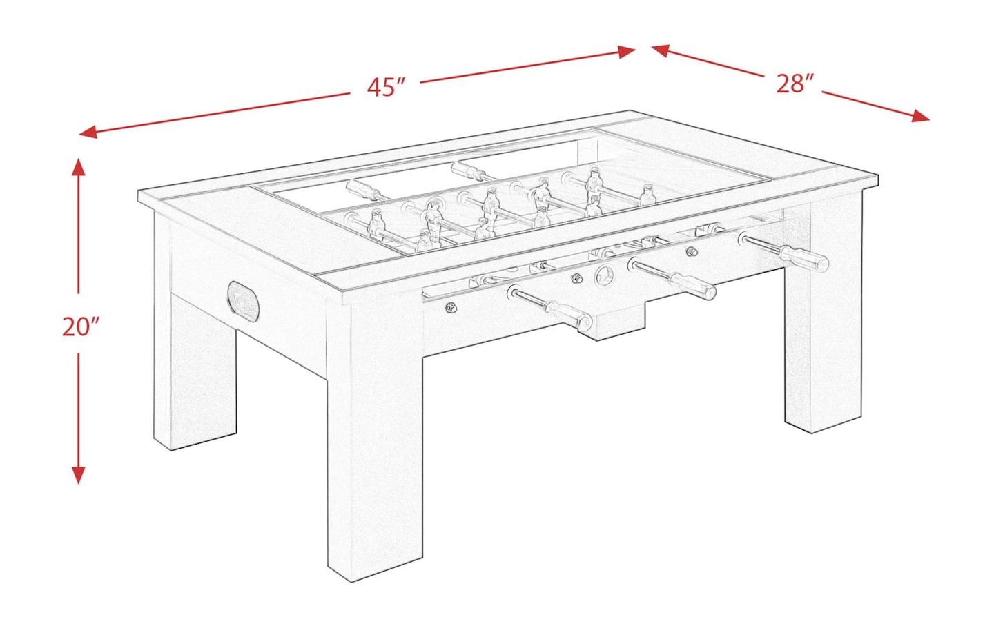 Werner Black Foosball Coffee Table | black_finish