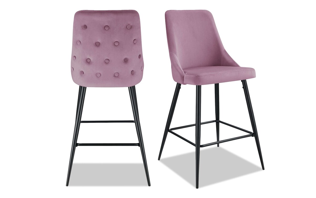 Set of 2 Sable Pink Bar Stools barheight