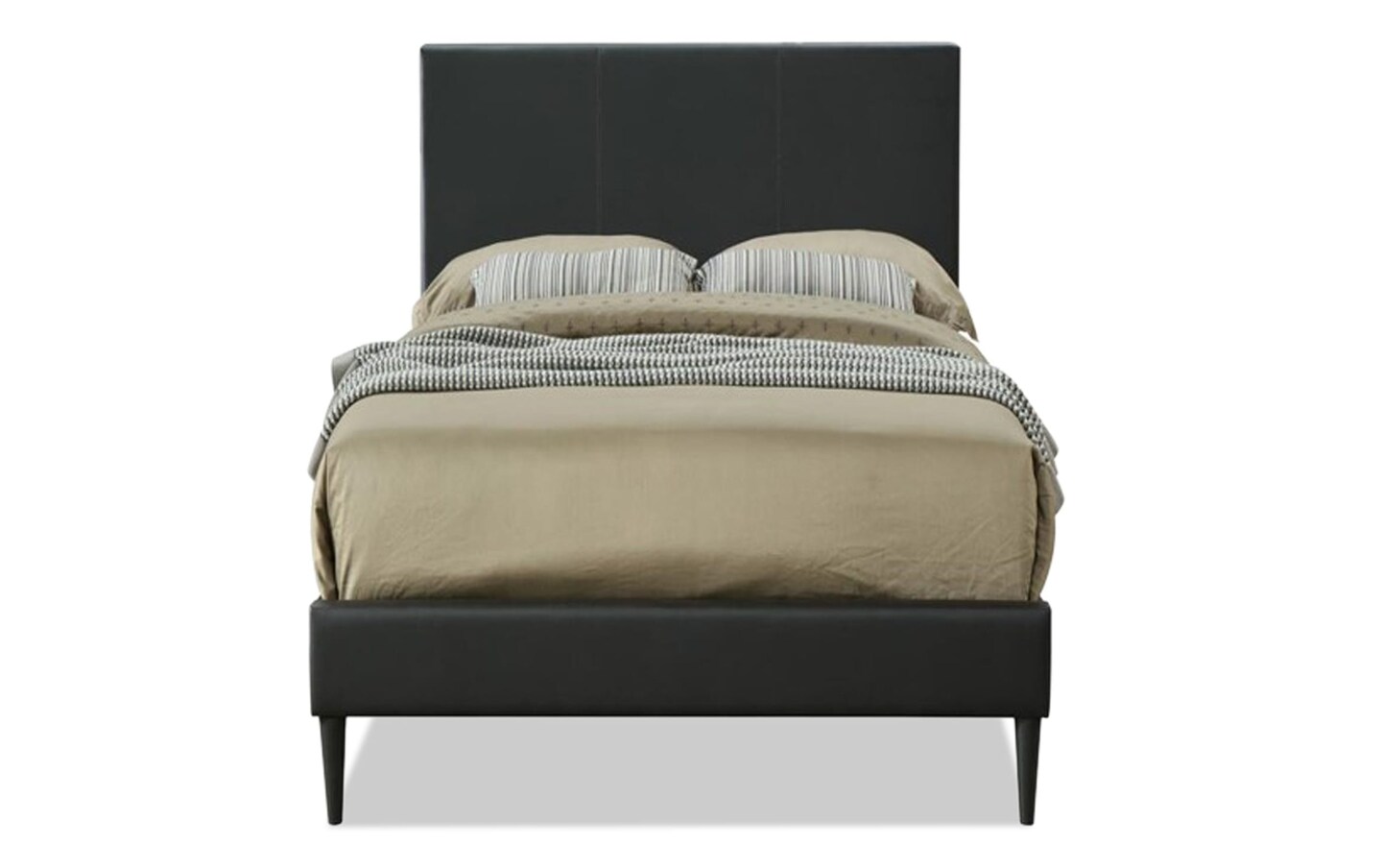 Iris Twin Black Upholstered Platform Bed Bob