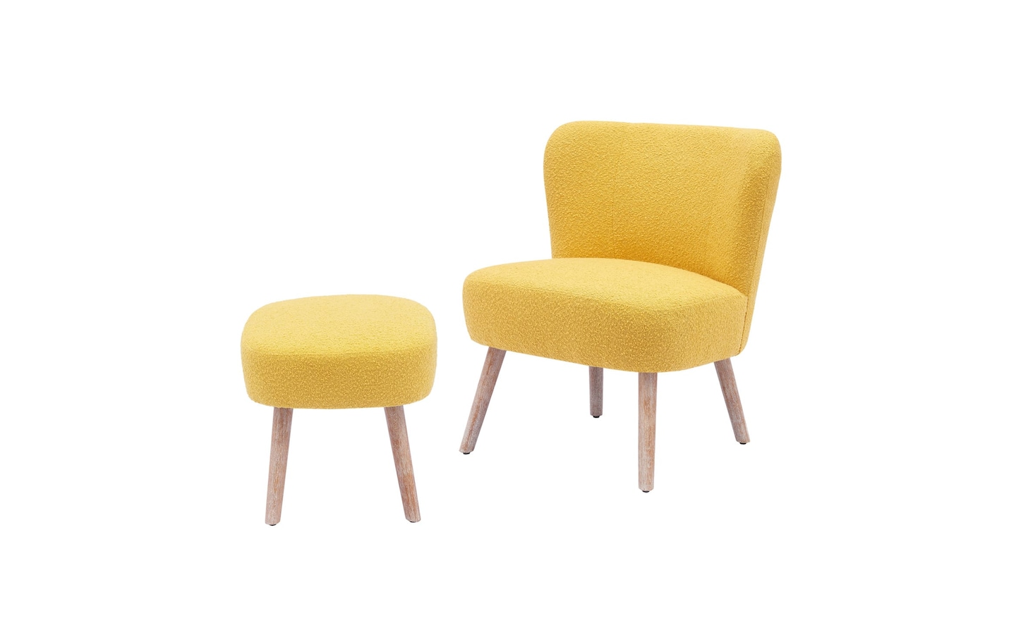 Yellow chair and ottoman set sales