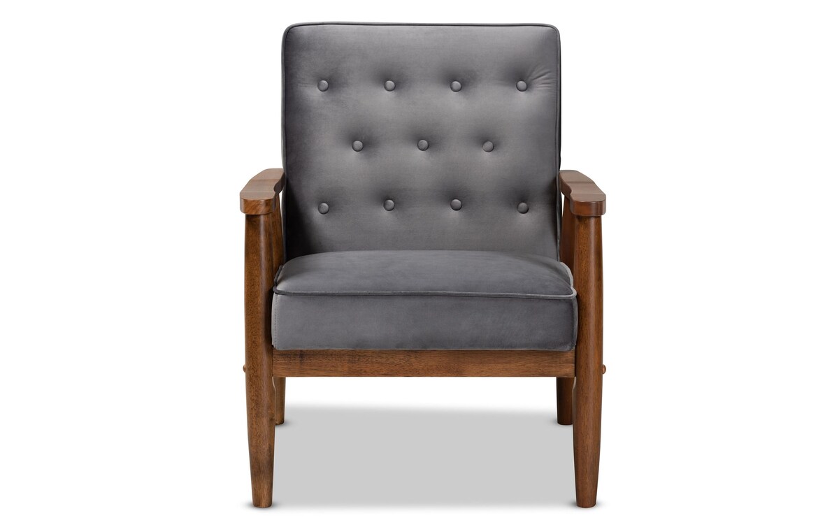Benoni Gray Velvet Accent Chair Bob's Discount Furniture & Mattress Store