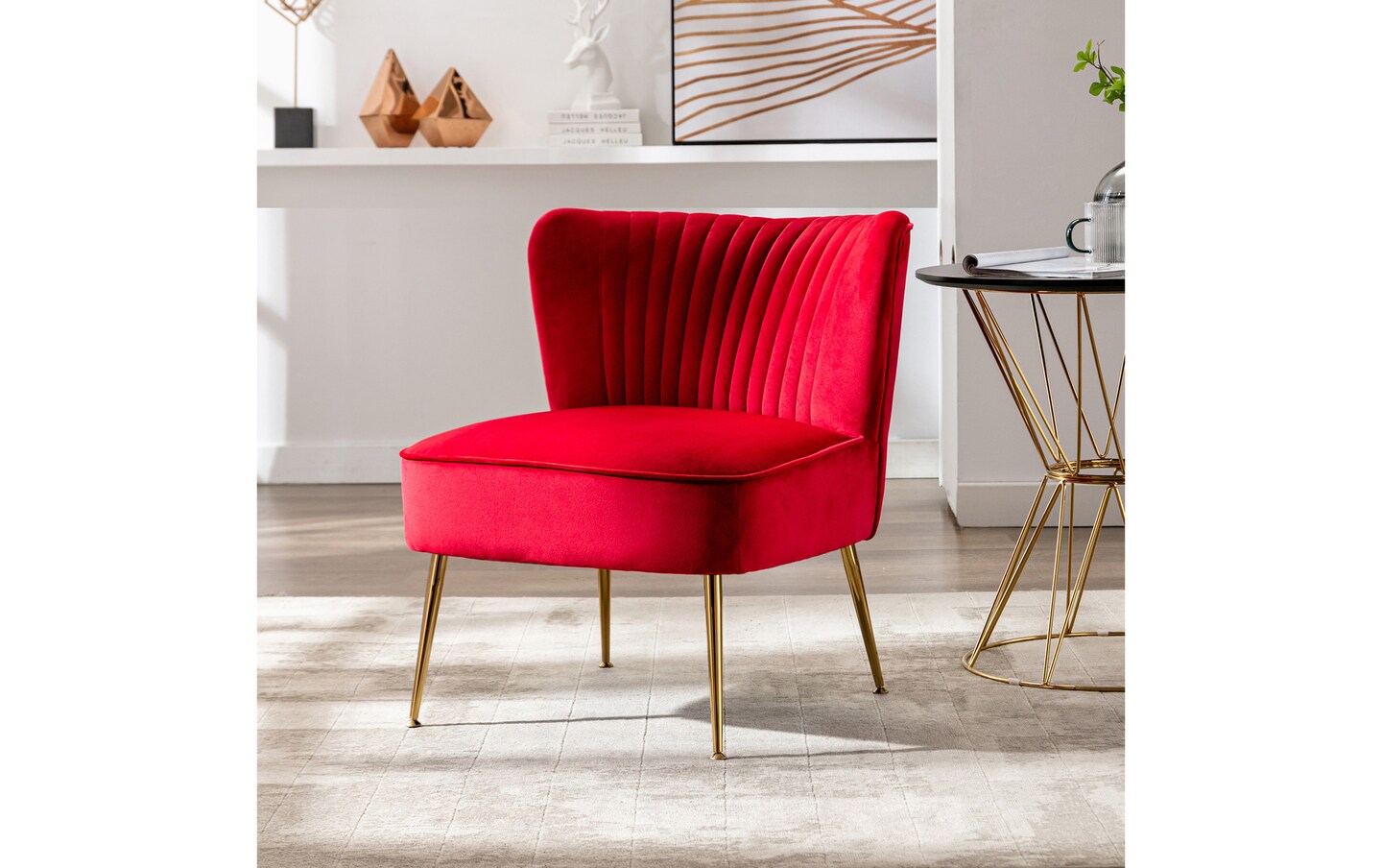 Red velvet accent chair hotsell