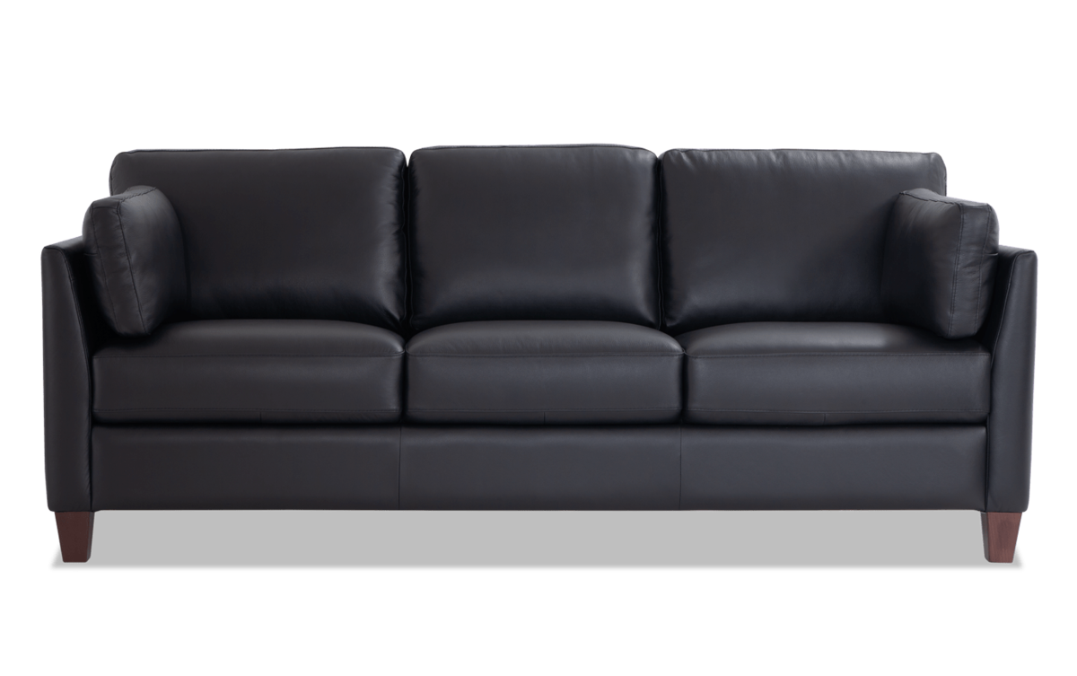 Antonio Black Leather Sofa Bobs Com