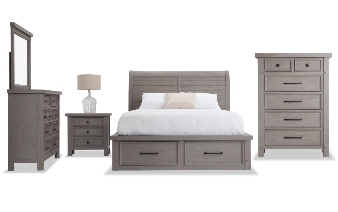 Hudson Queen Gray Storage Bedroom Set