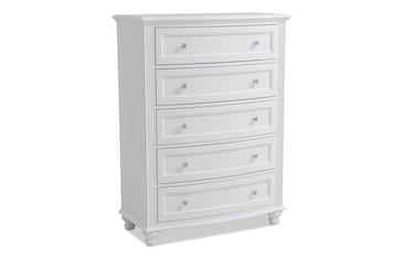 Madelyn White 5 Drawer Chest | Bob's Discount Furniture & Mattress Store