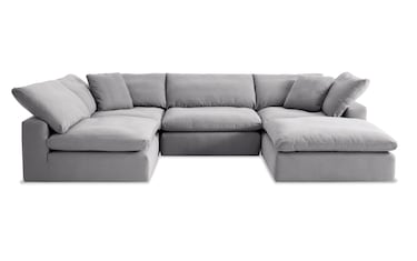 Bobs furniture deals white leather sectional