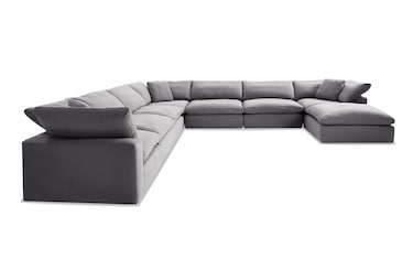 Dream Gray 174'' 8 Piece Modular Sectional With Ottoman | Bob's ...