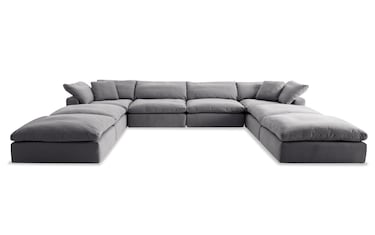 Dream Gray 174'' 8 Piece Modular Sectional With 4 Ottomans | Bob's ...