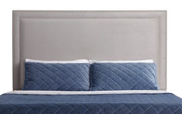 Tremont king gray upholstered outlet bed