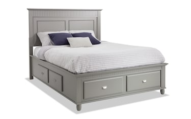 Spencer 5 Piece Full Gray Storage Bedroom Set with Chest | Bob's ...