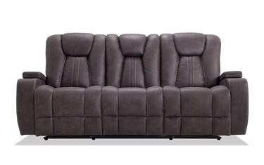Viking Gray 83 Manual Reclining Sofa 74 Gliding Console Loveseat
