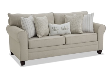 Noble House Adrian Click-Clack Beige Oversized Convertible 2-piece Sofa  Couch