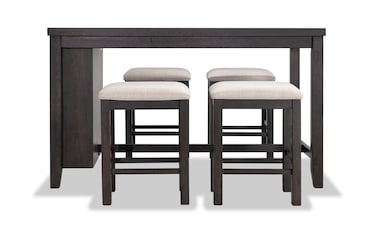 Sonoma 5 Piece Espresso Upholstered Counter Height Dining Set | Bob's ...