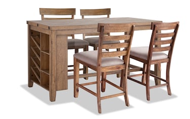 Sonoma 5 Piece Natural Upholstered Counter Height Dining Set | Bob's ...