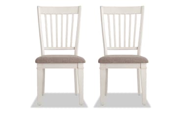 White rustic 2024 dining chairs