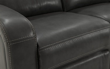 Echo Gray Leather Power Reclining Sofa