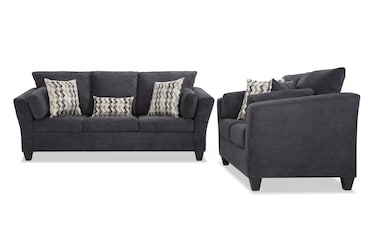 Virgo Charcoal Sofa & Loveseat | Bob's Discount Furniture & Mattress Store